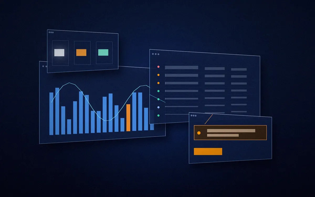 Conceptual Armadillo console panels: activity chart, alert queue and an escalated alert